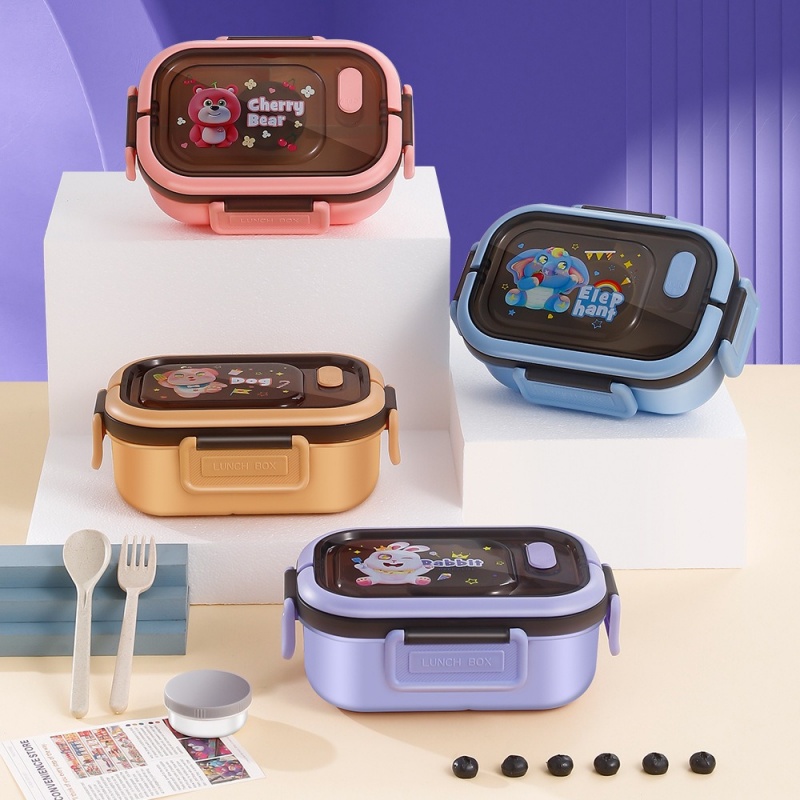 Bento Box Two Tier - 1200ML Double Layer กล่องอาหารกลางวันแบบพกพาช่อง Salah ผลไม้กล่องอาหารไมโครเวฟอาหารกลางวันส้อมและช้อนปิคนิคสดกล่อง