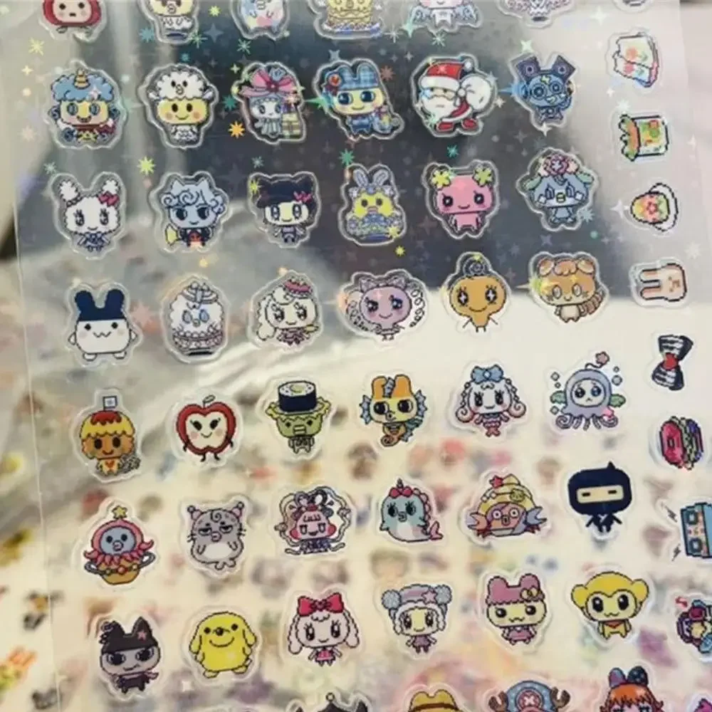 Japanese Lifestyle Goods - 8pcs อะนิเมะญี่ปุ่น Tamagotchi สไตล์พิกเซลกราฟตัดสติกเกอร์ฟิล์มเดสก์ท็อปโทรศัพท์ตกแต่งเปลือกบัญชีมือ DIY อุปกรณ์เสริมของเล่น
