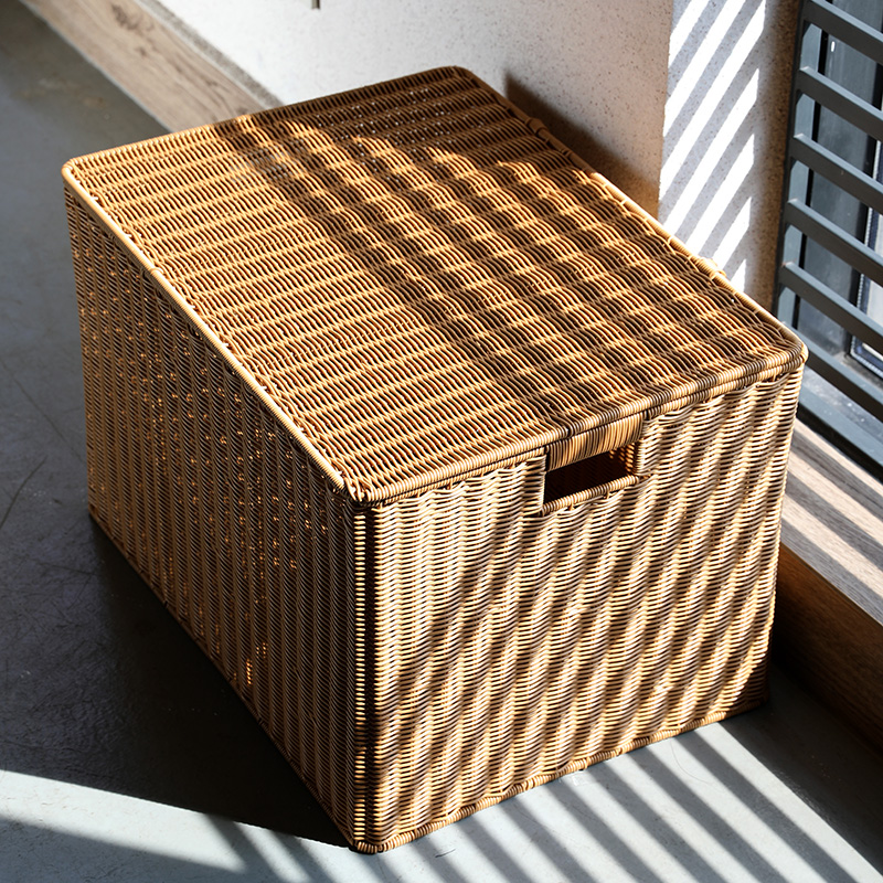 Japanese Lifestyle Goods - กล่องเก็บของขนาดใหญ่พร้อมฝาปิด สำหรับห้องนั่งเล่น จัดเก็บหนังสือ ของเล่น สไตล์ญี่ปุ่น ฝาเปิด-ปิด