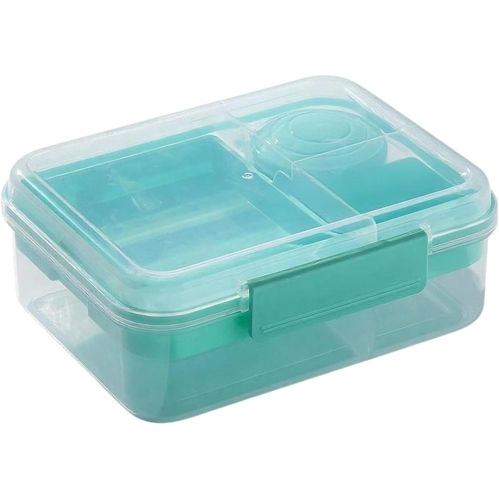 Bento Box Two Tier - กล่องข้าวพกพาแบบแบ่งช่อง 1 ชิ้น กล่องใส่อาหารปิกนิก สลัด ผลไม้