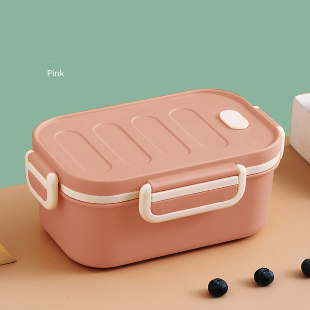 Bento Box Two Tier - กล่องข้าวสองชั้นสองช่อง ใช้กับไมโครเวฟได้ เป็นมิตรกับสิ่งแวดล้อม กล่องข้าวแบบแบ่งช่อง พกพาสะดวก รูปทรงสี่เหลี่ยม