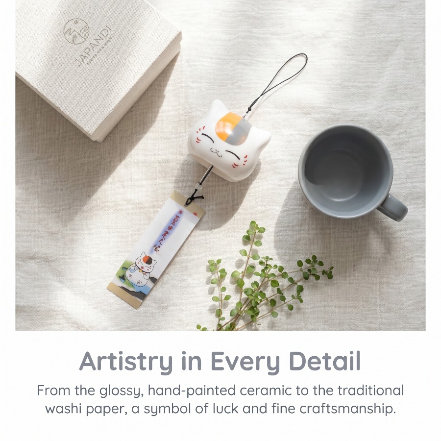 กระดิ่งลมแมวมาดาระขนาด 3 นิ้ว  - Japanese Lifestyle Goods บทวิจารณ์และราคา