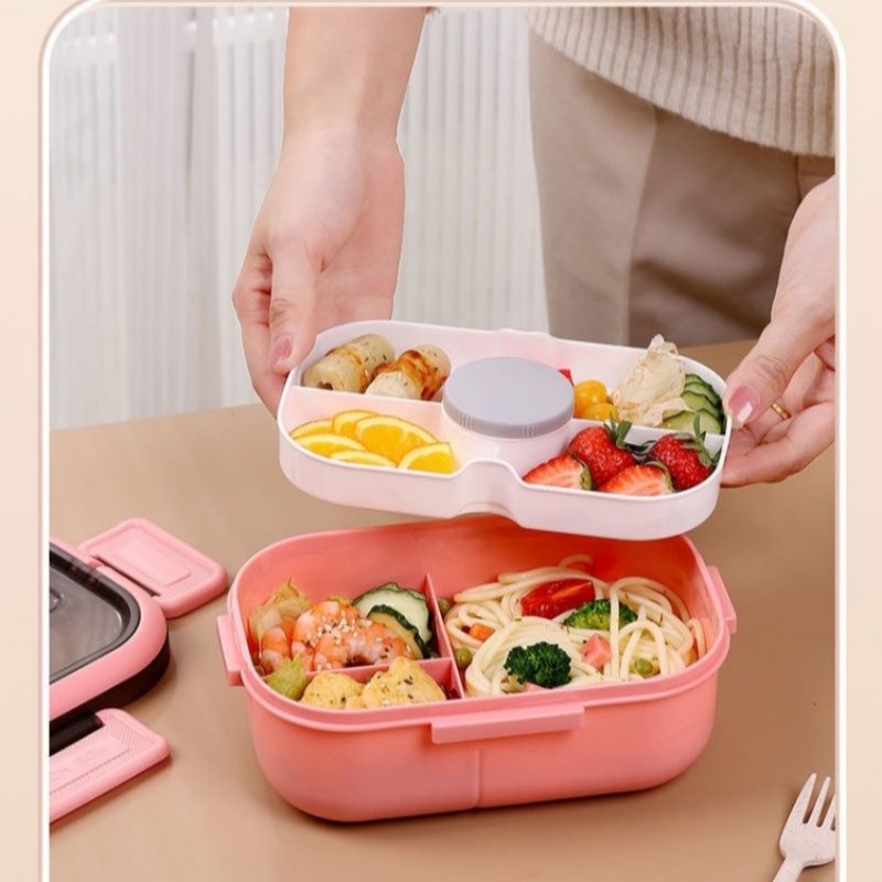 1200ML Double Layer กล่องอาหาร - Bento Box Two Tier บทวิจารณ์และราคา