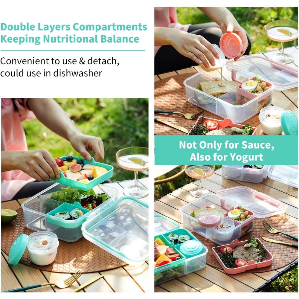 กล่องข้าวพกพาแบบแบ่งช่อง 1 ชิ้ - Bento Box Two Tier บทวิจารณ์และราคา