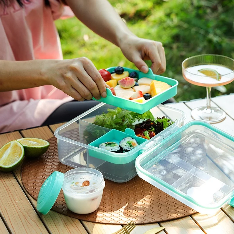 แบบพกพา Handle Design Double L - Bento Box Two Tier บทวิจารณ์และราคา